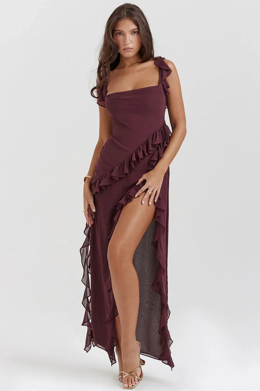 Ariela | Vestido Largo Con Volantes