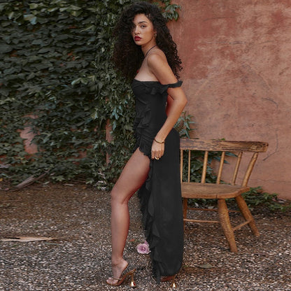 Ariela | Vestido Largo Con Volantes