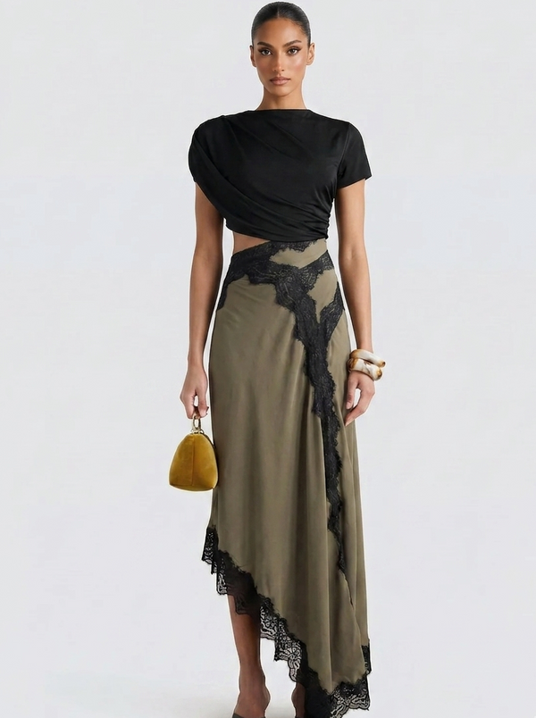 OLIVE | Conjunto Top y Falda Maxi de Encaje Edición Limitada