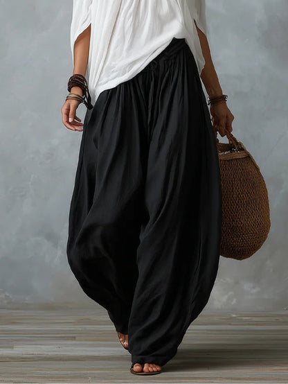 Conjunto de Top Blanco Off-Shoulder y Pantalón Ancho