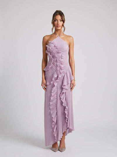 Eliza | Vestido maxi elegante con volantes para mujer