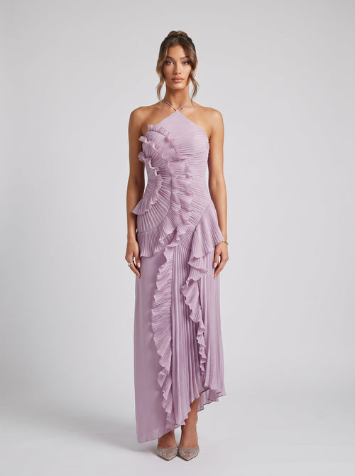 Eliza | Vestido maxi elegante con volantes para mujer